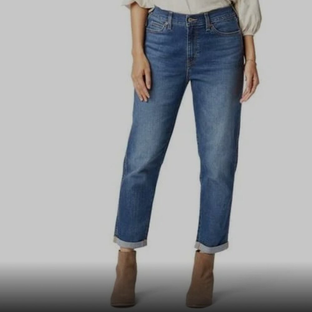 Signature by Levi Strauss Heritage Boyfriend Cuffed Cropped Jeans Size 4